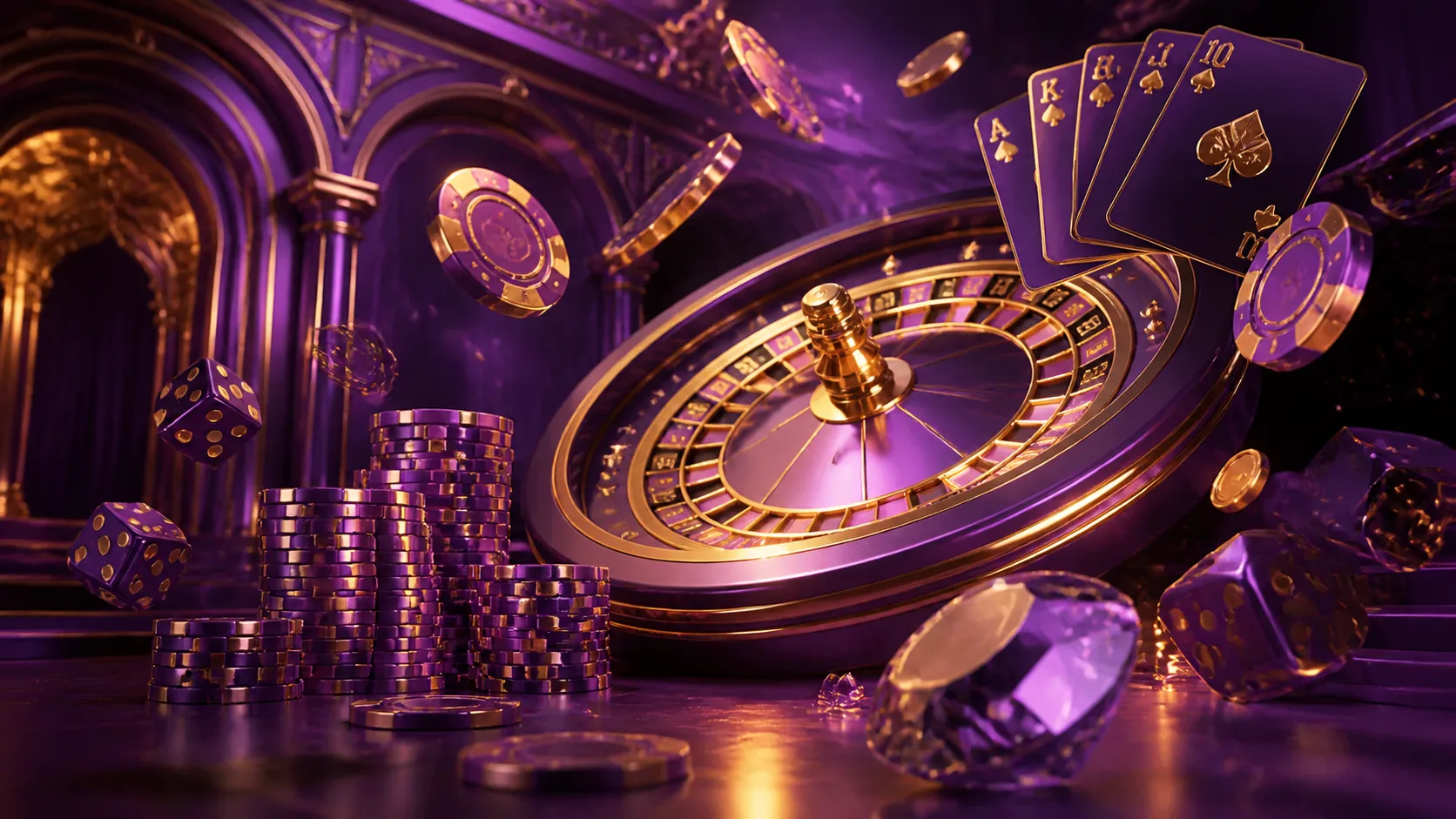 High-end casino hero image featuring luxurious elements, tailored to the Atefia brand.